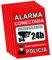 Pegatina alarma securitas - Cartel zona videovigilada adhesivo - Pegatinas Aviso a la Policía - Placa videovigilancia Rojo Interior/Exterior (14,8 x 10,5 cm) (6 Piezas Pegatinas zona videovigilada)