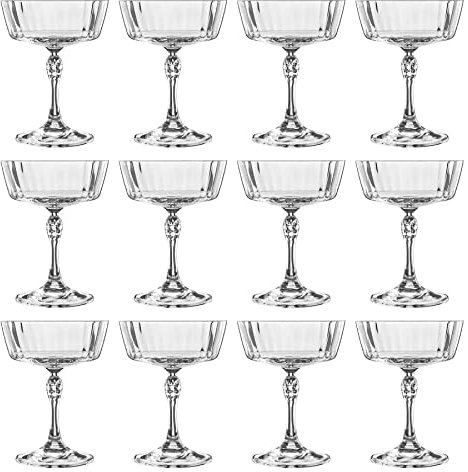 Bormioli Rocco 12x Clear 275ml Saucers de Cocktail de Champagne '20s - Vintage Art Deco Coupé Lunettes pour vin, Espresso Martini