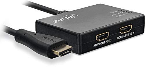 InLine® HDMI Splitter/Verteiler, 2-Fach, 4K/60Hz, mit integriertem Kabel 0,5m