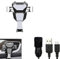 K-S-Trade Support Voiture pour Xiaomi Redmi 9 Activ Compatible avec Xiaomi Redmi 9 Activ Montage évent Grille Ventilation Noir-Argent + Chargeur Voiture Véhicule Titulaire Support De Smartphone