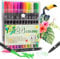 MELARQT Pinselstift-Set, 24 Farben, Dual-Tip-Pinselstifte, Aquarell mit 8 Malvorlagen der Ocean-Serie, Filzstifte, dicke und dünne Doppelfaserstifte für Kinder und Erwachsene, Mandala-Faserspitzenstif