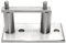 PRIOstahl Pfostenträger Pfostenhalter Wandanker Wandflansch Handlauf Bodenanker x 1 Halter Rechteck Anschluss: 42,4 mm für Pfosten Geländerpfosten Rohr Terrasse Wandanschluss aus Edelstahl V2A