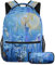 Wolf Schultaschen-Set für Teenager, Mädchen, Jungen, Kinder, Student, Büchertasche, Rucksack mit Federmäppchen für die Grundschule, Sekundarstufe, Juni