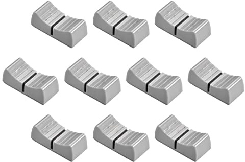 PATIKIL 10 Stück Schiebereglerknöpfe grauer Knopf, schwarze Markierung | 24 mm x 11 mm x 10 mm, für Mischpult, Ersatz für Potentiometer