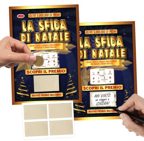 KAÏDENSÏ Gratta e Vinci Personalizzato Scherzo - La Sfida di Natale - Idee Regali Divertenti Natalizi Originali - Gadget Idea Regalo Natalizio Originale - Scherzi Compleanno Uomo Donna
