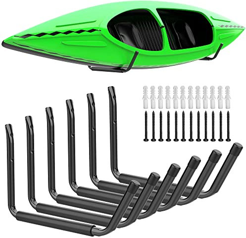 WALMANN Supporto per kayak, ganci da parete per kayak, ganci per garage per canoa, tavola da surf, sci, snowboard, paddle, scale