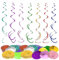 Deckenhänger 36 Stück Spiral Girlanden Hochzeit hängende Banner Hochzeitsdeko Partydeko Girlande Türkis für Hochzeit Party Geburtstag Valentinstag Willkommen Zuhause (Bunt)