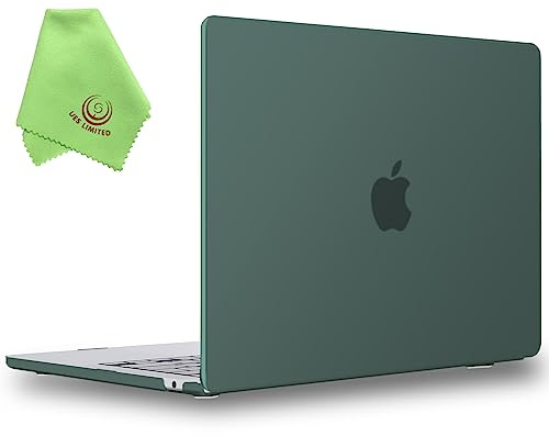 UESWILL Case for 2023-2026 MacBook Air 15 inch M5 M4 M3 M2, Midnight Green | Model A3448 A3241 A3114 A2941, Matte Smooth Silky Touch, Includes Hard Shell Case + Microfiber Cloth