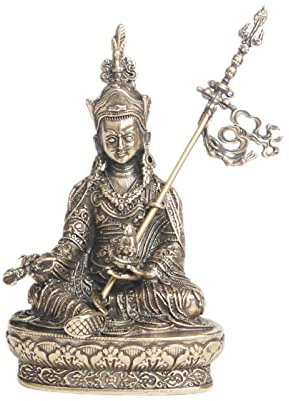 KGADRX Mini-Figur, kleine Guru-Rinpoche-Buddha-Statue aus Messing für Zuhause, Wohnzimmer, Büro, Dekoration
