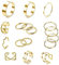 JeweBella Damen Ringe Set - 17 Stück Edelstahl Plain Band Twist Offene Knöchel Midi Daumen Finger Ringe Silber/Gold