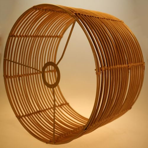 Rattan lampshade Table Lamp Shade Round lamp Shades for Floor Lamps & Ceiling Pendant, Wicker lampshade Replacement Light Shade for Living Rooms, Kitchen, Bedroom, Hallways & Lounges