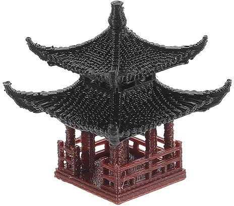 Cabilock Miniatur Steinlaternen Mini Pagode Statue Kunststoff Pavillon Figur Zen Gartenlaterne Skulptur Asiatische Dekofigur für Aquarium Terrarium Bonsai Mikrolandschaft Deko