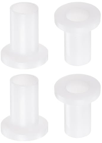QUARKZMAN 4pz Cuscinetti Manicotto Flangiati Boccole in Plastica 10mm Foro x 12mm OD x 23,3mm Lunghezza Boccole Nylon, Bianco