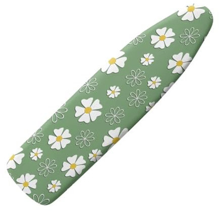 HOWILATH Daisy Iron Board Cover 125 x 45cm Heat-resistant Insulated Ironing Board Cover Decorative Cover with Elastic Edges, Easy to Install-L