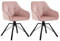 WOLTU Chaise Pivotante à 360°, Lot de 2, Chaise Salle à Manger Scandinave, en Velours, Assise Rembourrée, Pieds en Métal, Rose, BH365rs-2