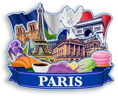 Quwsne Imanes Imán para Nevera de París, Francia, Ciudades, Recuerdos de Viaje, Regalos Turísticos, Monumentos Clásicos 3D, Hechos a Mano, Decoración del Hogar -1314