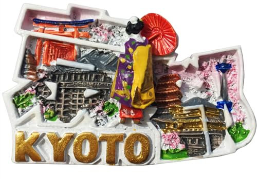 3D Kyoto Japan Kühlschrankmagnet Touristensouvenir Küche Kühlschrank Magnet Dekoration handbemalt Handwerk