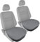 2 Pack Car Seat Cover PU Leather, Car Seat Protector for Front Seat Bottom with Storage Pocket, Anti-Slip Soft Cushion for Driving, 2pcs Front Cover, Universal Fit 95% of Vehicle,Grey