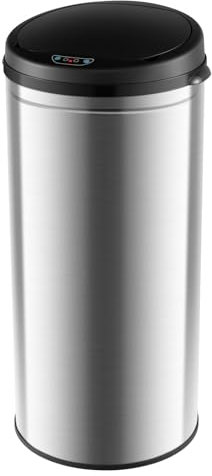 COSTWAY Cubo de Basura Cocina de 30L, Papelera Cocina con Sensor de Movimiento y Marco de Acero Inoxidable, Cubo Reciclaje Sin Contacto Resistente a las Huellas Dactilares para Hogar, y Oficina