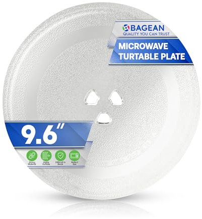 Microwave Plate Replacement 9.6 Inch for Small Microwave Oven Turntable Plate - LG Replacement Microwave Glass Plate Fits Many Brands Plates - Rotating Dish Tray For Better Reheating and Cooking
