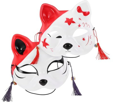 WHAMVOX 2 Pièces Demi-masque De Chat Masque De Masque De Renard Masque Masque De Pirate Masque De Chat Mascarade Demi-visage Masque De Cosplay Pvc De Protection De L'environnement