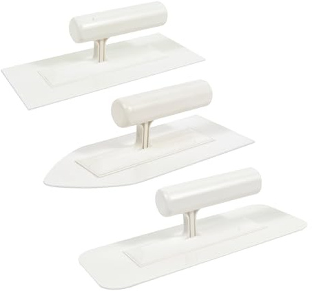 Nichiyo Plastic Trowel Set 3 Piece, Round Square Tipped for Plastering