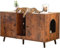 JanflyHome Litter Box Furniture for 2 Cats - Farmhouse Cat Litter Box Enclosure Cabinet Hidden Double Room, 42.3 TV Stand Large Space for Standard Pan Litter Boxes, Vintage Brown