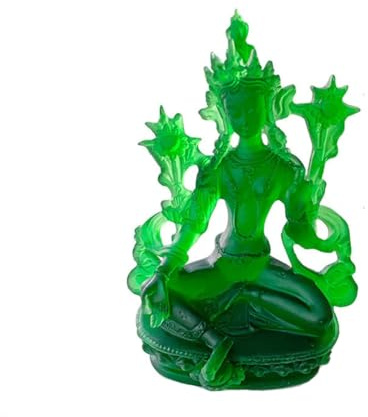 MKYKDY Buddha Statuen Skulpturen, grüne Tara grünes Harz tibetisch buddhistischer Tempel Heim Büro Dekoration, Statue Kunsthandwerk Sammlerstücke, Figuren