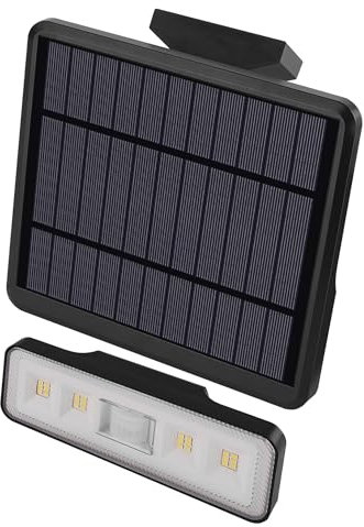 EMOS - LED Solarlampe SUNNO für Außen mit Bewegungsmelder - Solar Wandleuchte für Haus/Garten mit 1,8m Kabel - 120° Sensor-Reichweite 6m - 3 Lichtmodi, Helligkeit max. 1300lm, Neutralweiß - schwarz