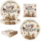 AINIUNIU Decoration Anniversaire Wizard Vaisselle de fete, 40 Pièces HP Decoration Anniversaire Fete Wizard, Harry Magicien Happy Birthday Papier Assiettes Serviettesr (20 invités, 7 pouces)