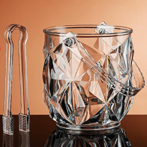 Drink Bucket with Handle and Ice Clamp, Acrylic ice Bucket, Party Tubs for Drinks, for Parties Beer Champagne Beverage Bottle Cooler