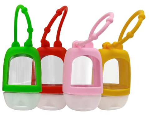 Suammiitstrieadea 10 Stück platzsparende, nachfüllbare Flaschen für Desinfektionsmittel, PE und Silikon, auslaufsichere Flasche, tragbar, transparent, umweltfreundlich