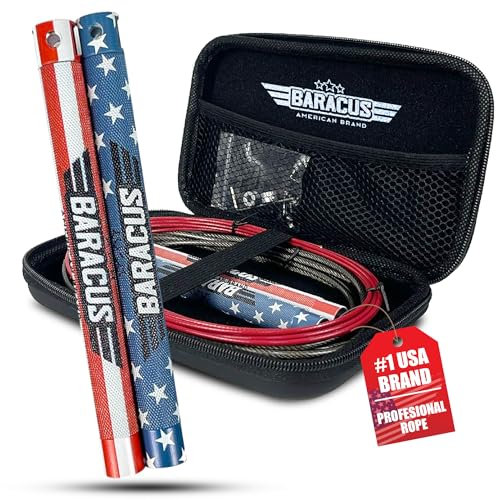 BARACUS Corda per saltare per donne, uomini, bambini | accessori da palestra per donne | attrezzature per l'allenamento a casa | pesas para ejercicios en casa - Corda professionale per velocità con