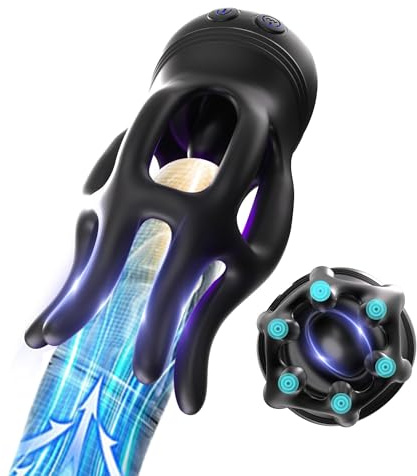 PQKuss Elektrischer Masturbator Penis Trainer mit Zungenleckfunktion Elektrische Cup-Masturbatoren 10 Vibrationmodi 10 Leckmodi Eichel Stimulator Sexspielzeug für die Männ Penisvibrator Mastubbbator