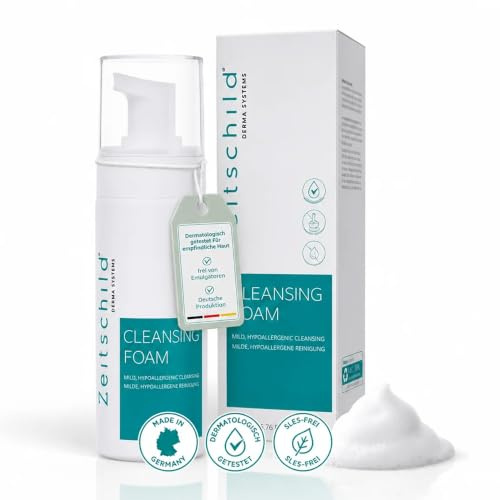 Zeitschild Cleansing Foam 200 ml – milder Reinigungsschaum | für empfindliche Haut, Akne, Neurodermitis & Rosazea, SLES-frei, mikrobiomfreundlich, ohne Emulgatoren