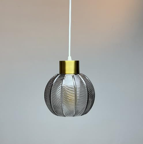 Leaf Design Glass Ceiling Pendant in Green, Smokey or Clear Options Ceiling Light Pendant Non Electric. Stunning Hanging Pendant Designs for The Home (Smokey)