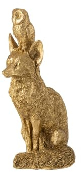 J-Line Figur Fuchs + Eule - Polyresin - Gold