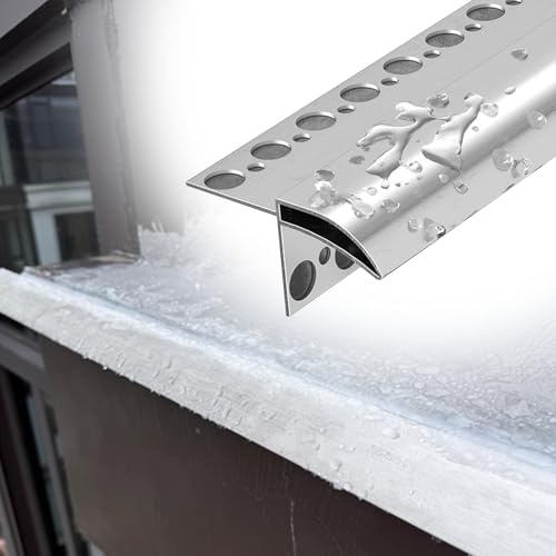 Vibeo übergangsprofil Außenwand-Tropfrohr für Betonboden, Dach-/Fenster-/Terrassen-Tropfkante aus Aluminium, Wand-Regenrinnen-Zierleiste(65mm (2.6in))