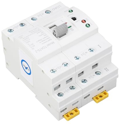 Eujgoov de Transferencia Automática de Doble Potencia Selector Eléctrico Generador de Espera de Emergencias PC Home Circuiter Electronic 63A 50/60Hz, Conmutación Rápida, Estación de Trabajo (220V)