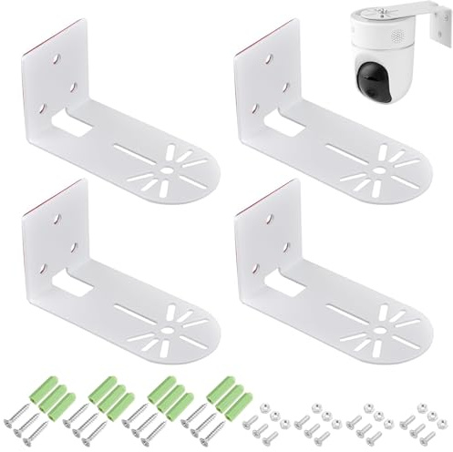 4 Pack Überwachungskamera Halterung Kamera Wandhalterung Halterung | Universelle verstellbare Wandhalterung und Masthalterung Sicherheitskamera Zubehör für im Innen und Außen