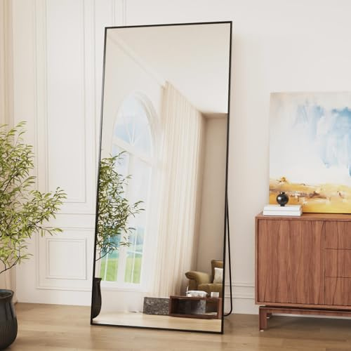 Vortisys Ganzkörperspiegel, 171 x 76 cm, Rechteckiger Standspiegel | Spiegel groß, Rahmen aus Aluminiumlegierung, Hartglas, Wandspiegel für Schlafzimmer, Wohnzimmer, Ankleidezimmer