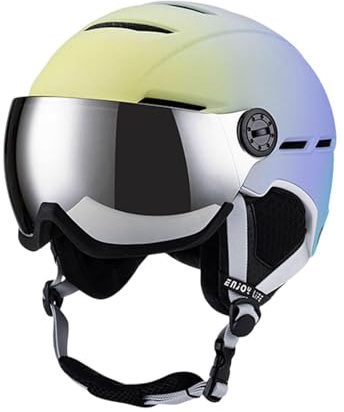 Skihelm mit Brille Set - Verstellbar 51-54cm (20-21,3 Zoll) - PC & Schaumstoff für Snowboarden Skateboarden