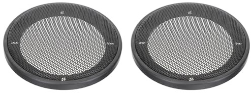 Cache Haut Parleur de Protection 2 Pièces en Fer Noir pour Subwoofer | Installation Facile, Usage Diy, Convient aux Enceintes et Caissons, Accessoire Décoratif, Plastique et Fer