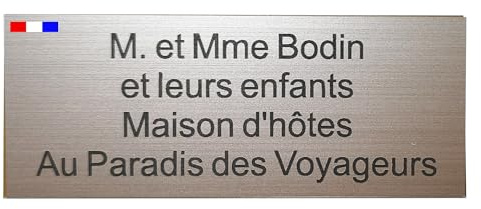 Plaque Boîte aux Lettres Personnalisée 100x40 mm – 1 à 4 lignes – Acrylique Alluminium Brossé gravure noire – Plaquette Nom Extérieur (Alluminium Brossé)