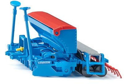 Siku 2278 Lemken Saat-Drill-Kombination, 1:32, Mit beweglicher Klappe, Spurmarkierung, Metall-Rahmen, Blau-Rot, Landwirtschafts-Anbaugerät