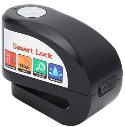 Omquot Candado de Disco para Motocicleta, Alarma Antirrobo Inteligente Bluetooth para Motos y Bicicletas Eléctricas, Aleación de Zinc de 5,5 Mm