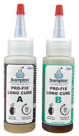 Brampton PRO-FIX Long Cure Golf Epoxy - Full Set Work Life - Extra Strength - Golf Epoxy for All Golf Shafts, Golf Heads, Drivers, Putters, and Irons - Engineered for The Golf Industry (4oz Kit)