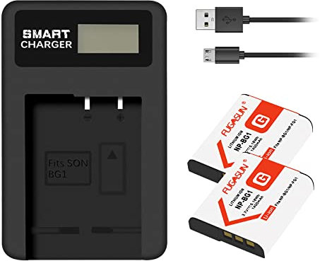 2 Pièces NP-BG1 NPBG1 NP-FG1 NPFG1 Batterie avec Chargeur pour DSC-H10 H20 H50 H55 H70 H90 HX9V HX10V HX20V HX30V DSC-T20 T100 DSC-W90 W100 W120 W130 W150 W170 W200 W210 W215 W220 W230 W270 W290 W300