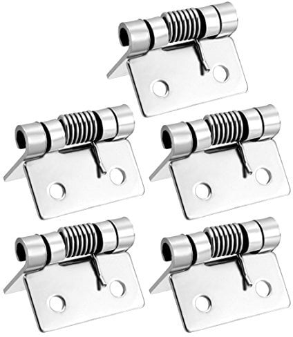 sourcing map Self Closing Spring Hinge 0.98 Stainless Steel Brushed DIY Hardware for Door Cabinet Small Box 5pcs Per Pack