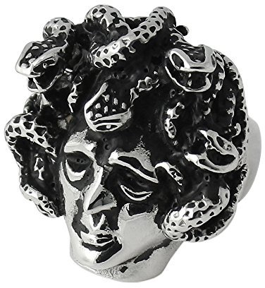 Monster Piercing Vintage Medusa Head Edelstahl Biker Men Finger Ring - Größe 10 (Größe 61,4)